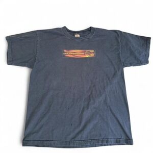 Harley Davidson box logo. black t-shirt with flame design